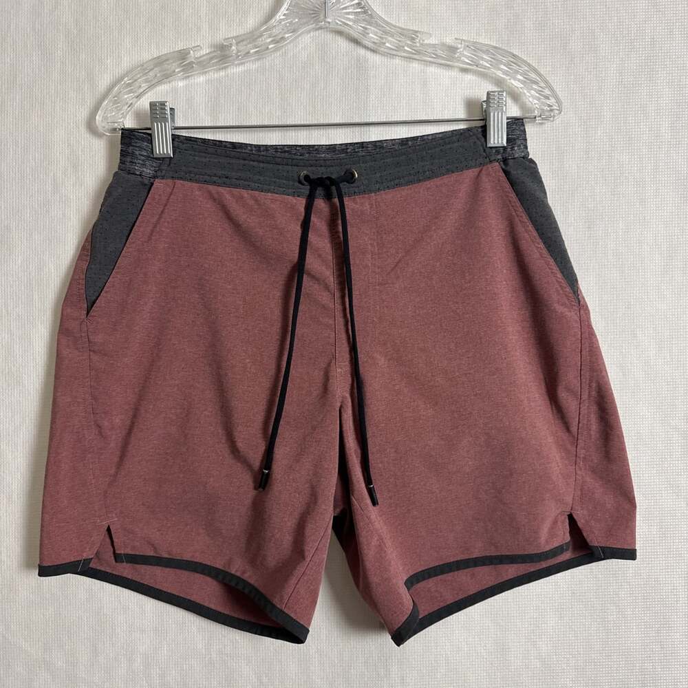 Chubbies Men's Size Medium Red Lined 7" Drawstring Activewear Shorts